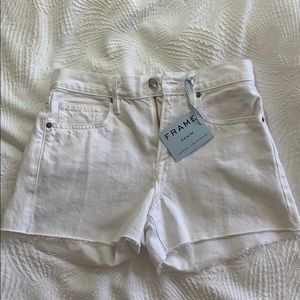 BRAND NEW: WHITE Le Brigette Raw Denim Shorts